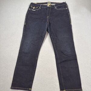 JEANS SKINNY True Religion WOMEN 30 Halle Mid Rise Super Distressed